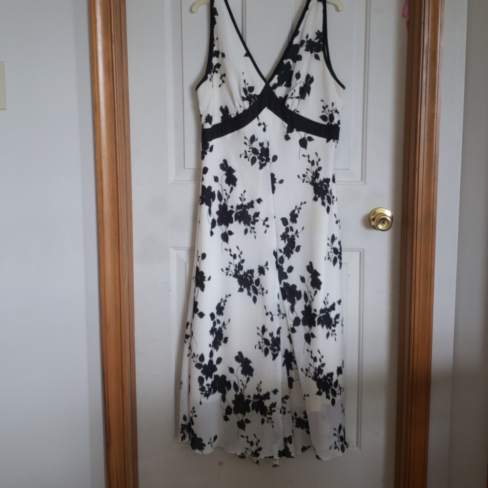 Black and white summer evening dress